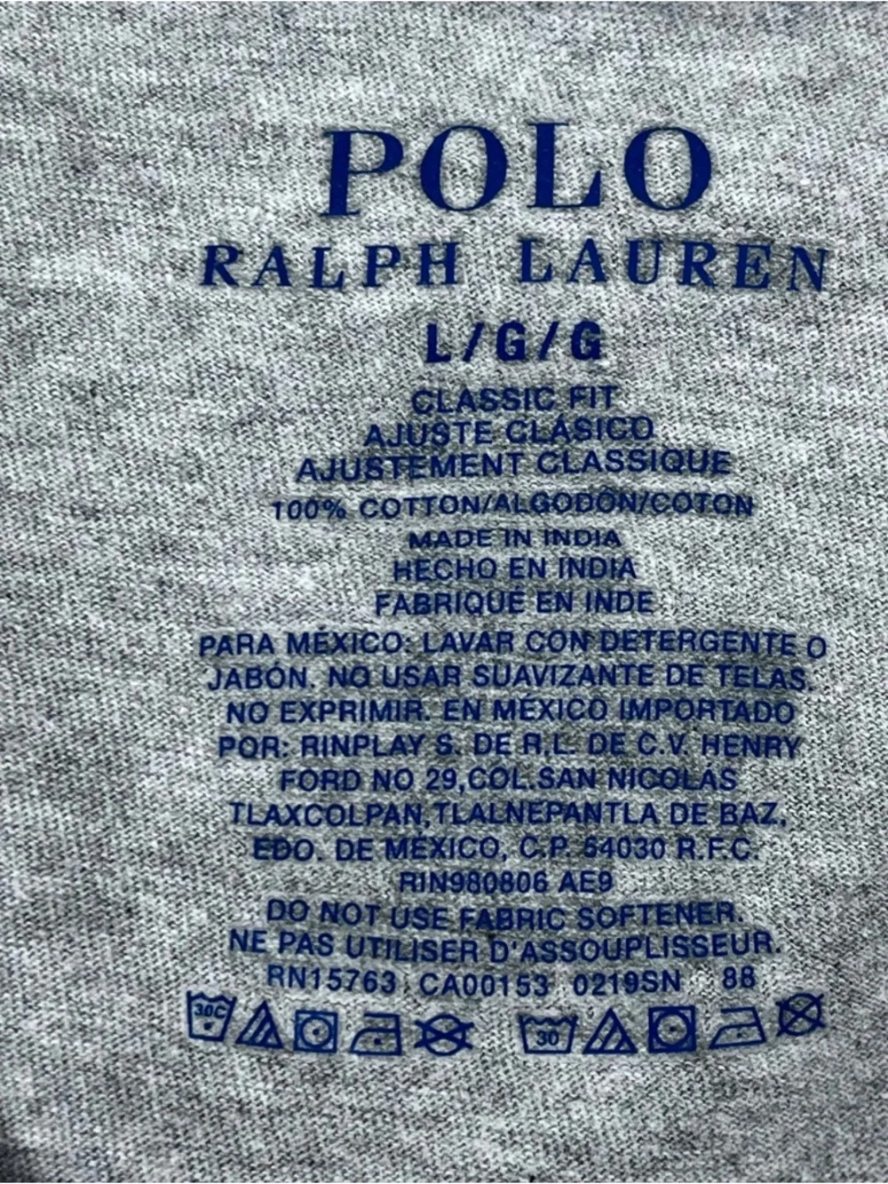 Polo Ralph Lauren Men's 100% Cotton Classic FIt V-Neck Tee Shirt Size L; Preppy